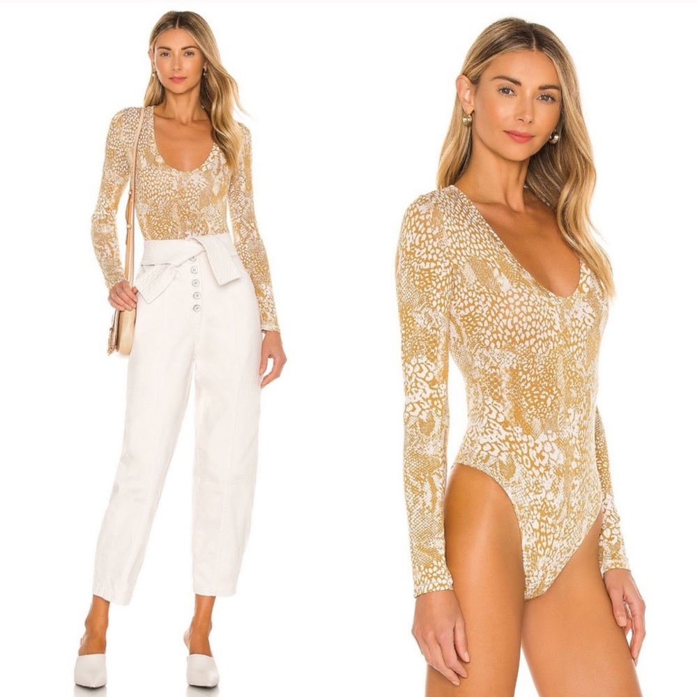 NWT Free People Gotcha Bodysuit Animal Print Size XS